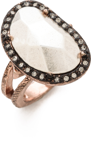 HOUSE OF HARLOW - Vertical Sahara Sand Ring Two Toned 6, 7RRP $89SALE $45