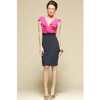 PINK RUBY - Strega Frill Dress (PD14019 - Pink/Navy)