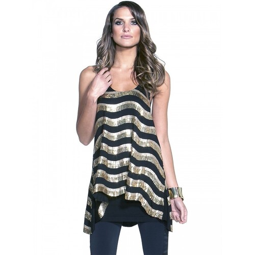 FATE - Disco Ball Tunic (3789TKFA - Gold, Silver Stripes)