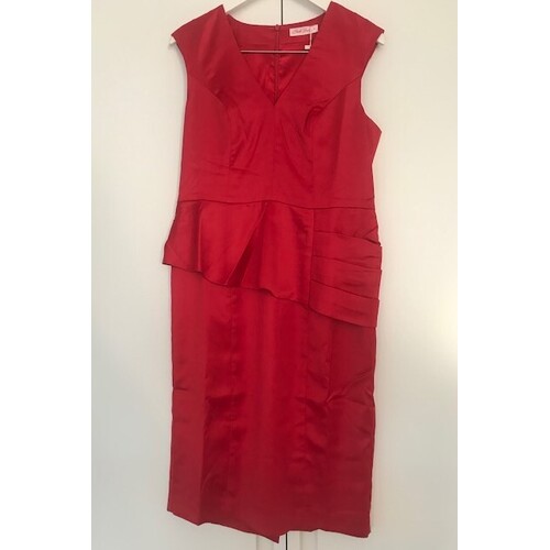 PINK RUBY - Lantana Peplum Dress (PD13116 - Red)