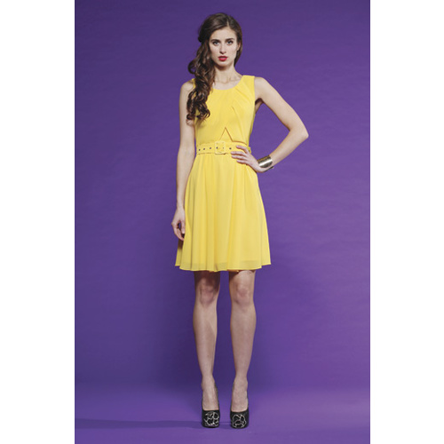 PINK RUBY - Pleasant Dress (PD15126 - Yellow)